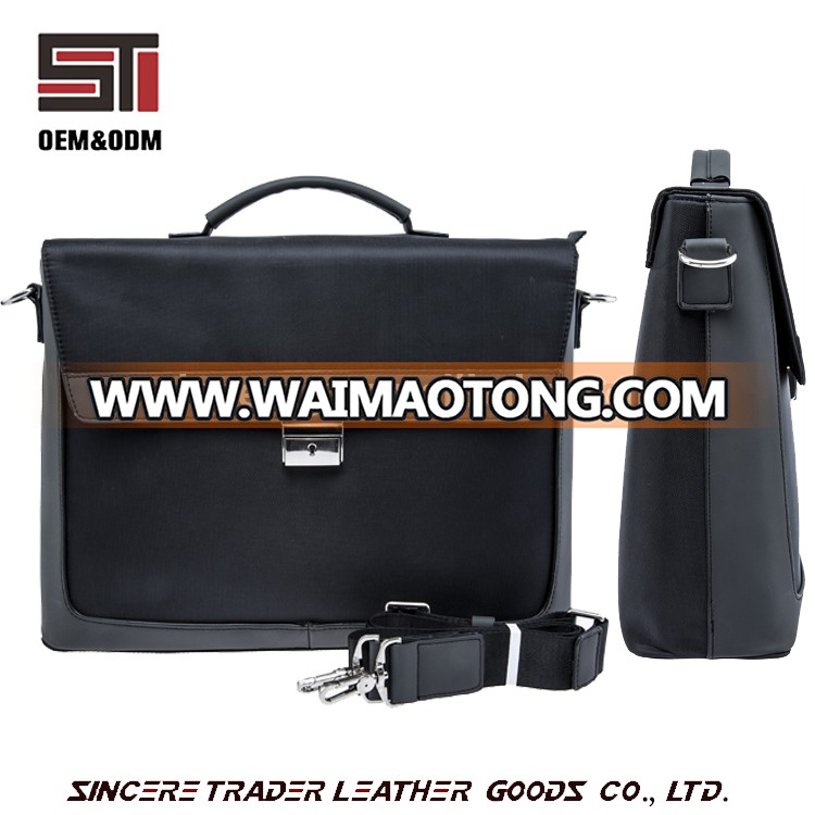 Contact to get coupons hot sale nylon with leather briefcase business briefcase for men document briefcase